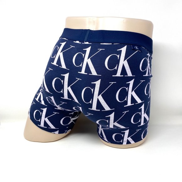 Calvin Klein One Men Size NB2991400 Modern Microfiber Boxer Brief Dark Blue Logo - Picture 2 of 6